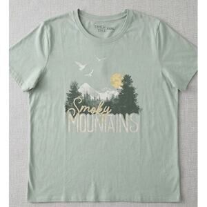 Time and Tru Smoky Mountains Graphic T-Shirt Sage Green - Size 3XL XXXL